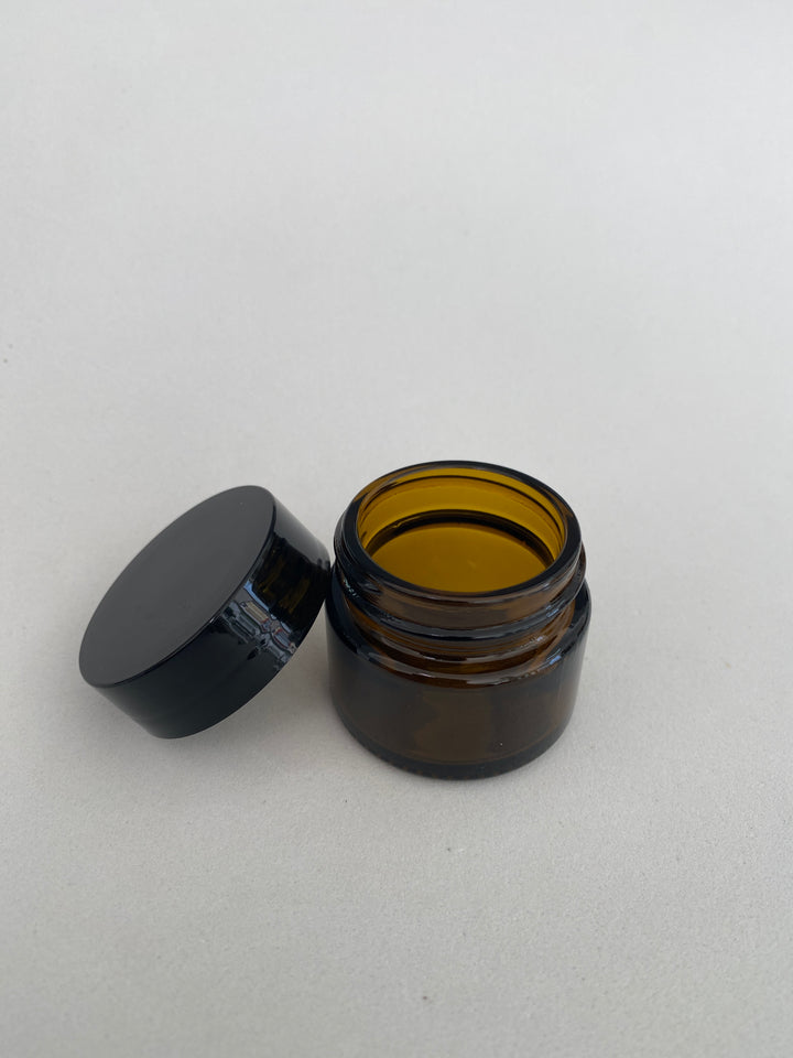 Boião em vidro ambar