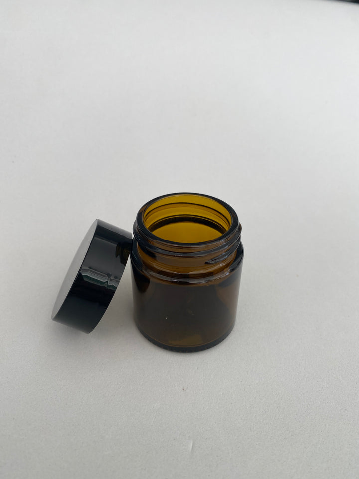 Boião em vidro ambar