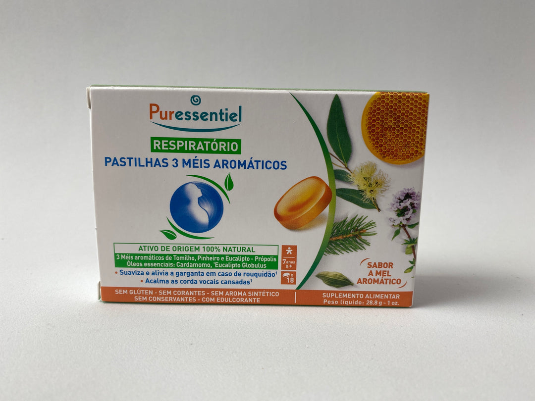 Pastilhas Aromáticas com 3 Mel – 18 Unidades.