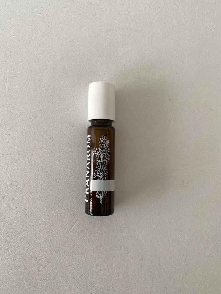 Frasco roll-on 10ml vidro ambar (esfera inox) Pranarom