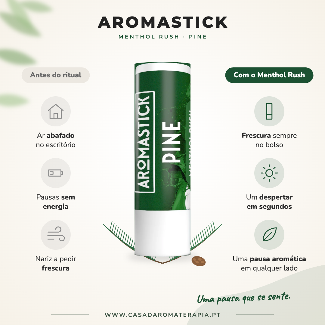Antes e depois com o AromaStick Menthol Rush Pine