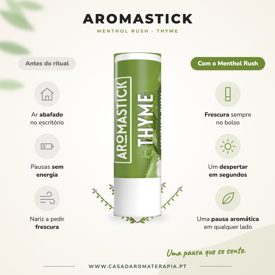 Antes e depois com o AromaStick Menthol Rush Thyme