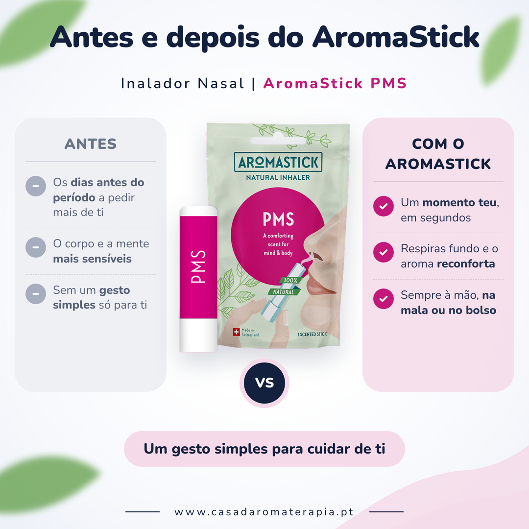 Inalador Nasal AromaStick PMS - Óleos Essenciais Biológicos