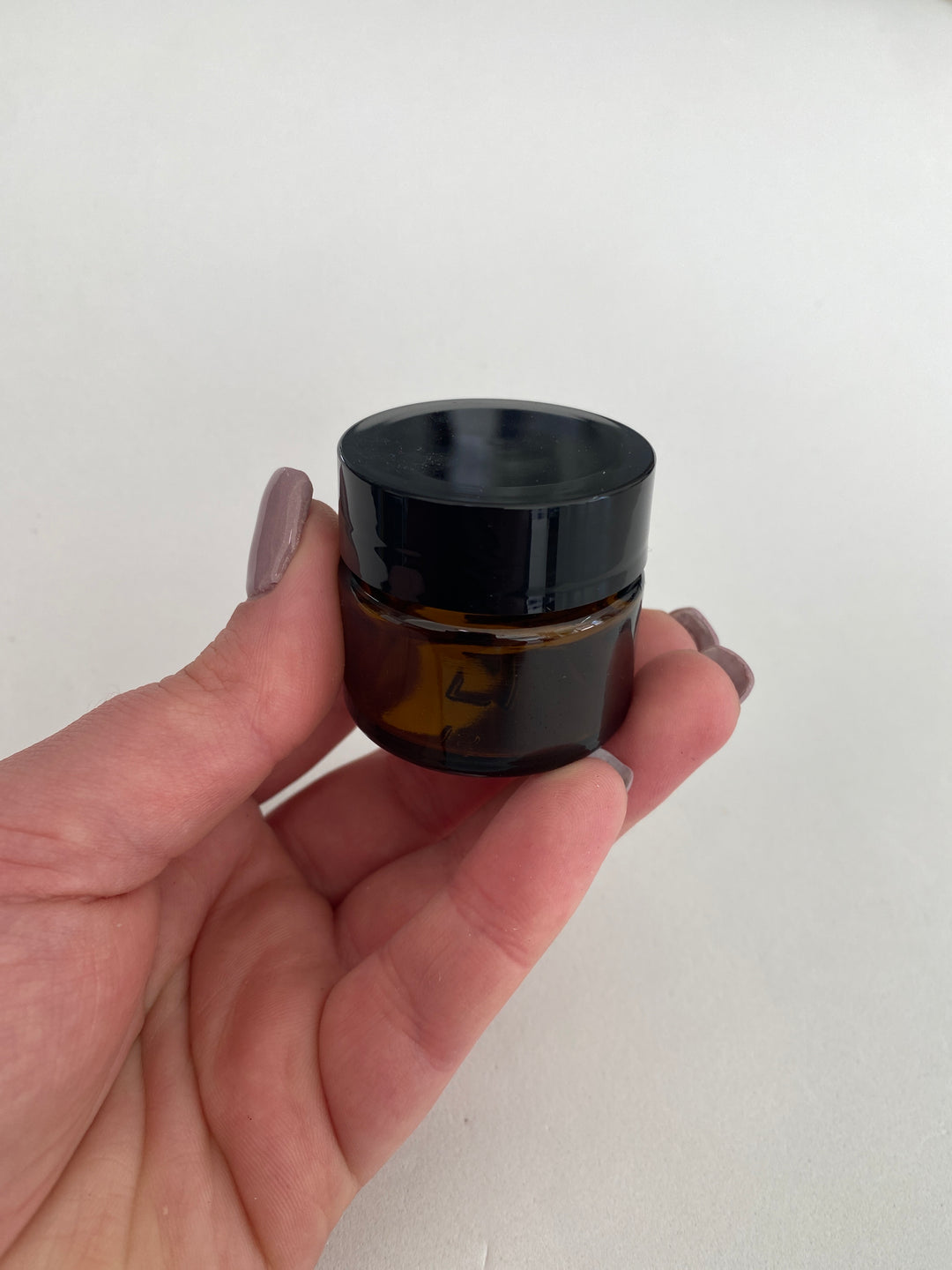 Boião em vidro ambar