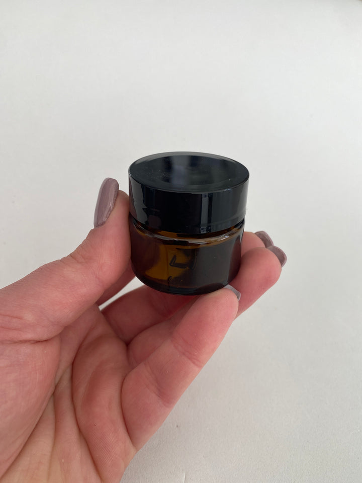 Boião em vidro ambar