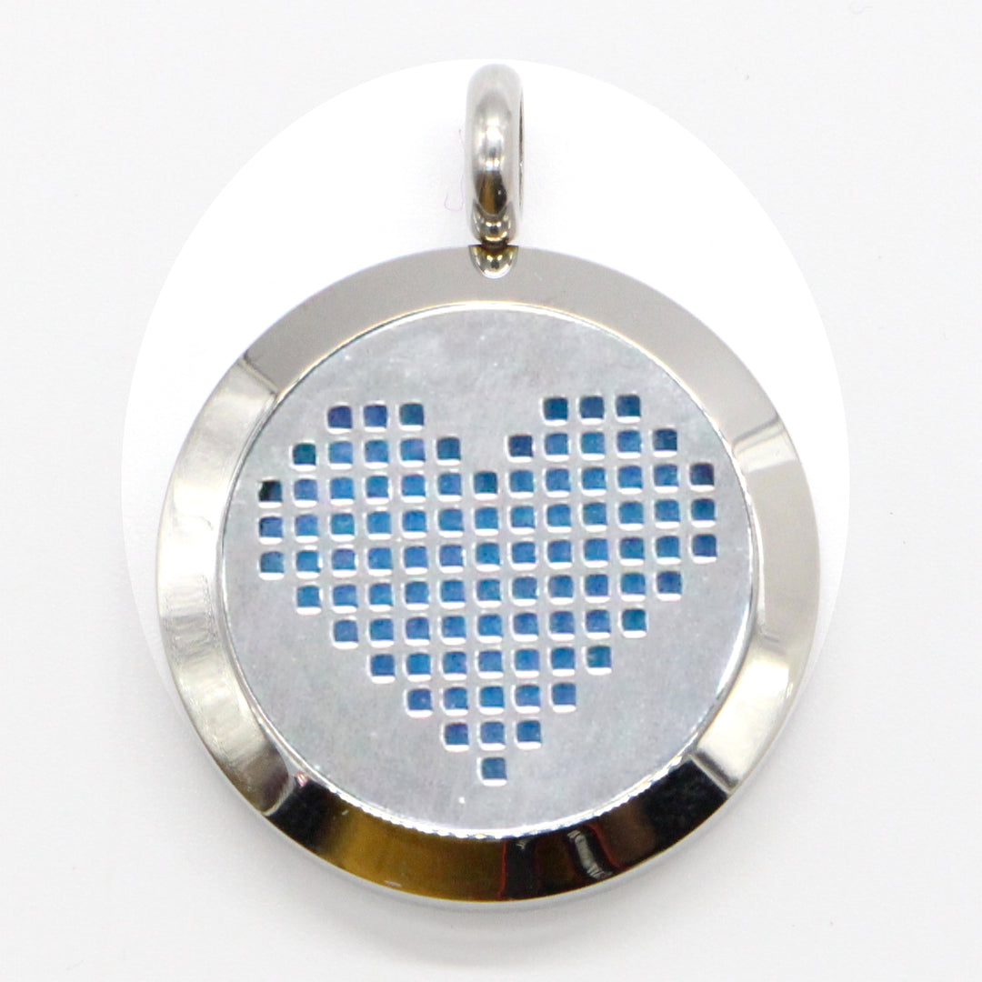 Colar Aromático para Óleos Essenciais | CORAÇÃO 25mm (fio couro).