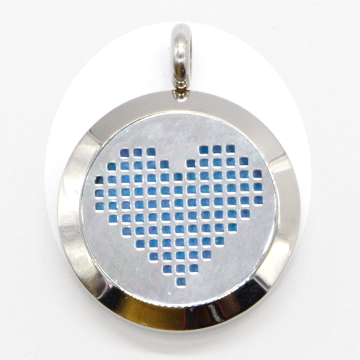 Colar Aromático para Óleos Essenciais | CORAÇÃO 25mm (fio couro).