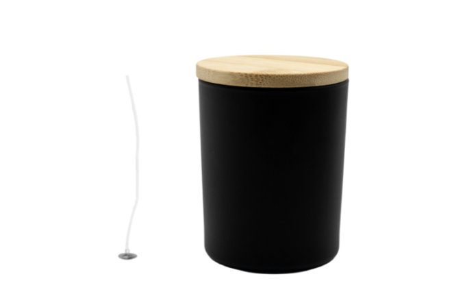 Boião de Vidro para Velas C/ Tampa Bambu ***