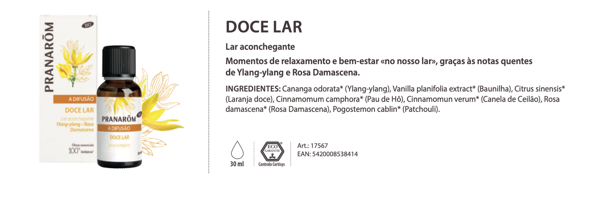 Óleos essenciais para difusor 30ml bio | Doce Lar Pranarôm