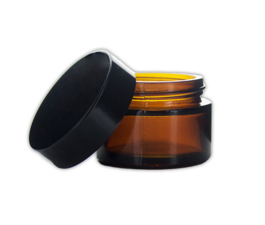 Amber glass jar