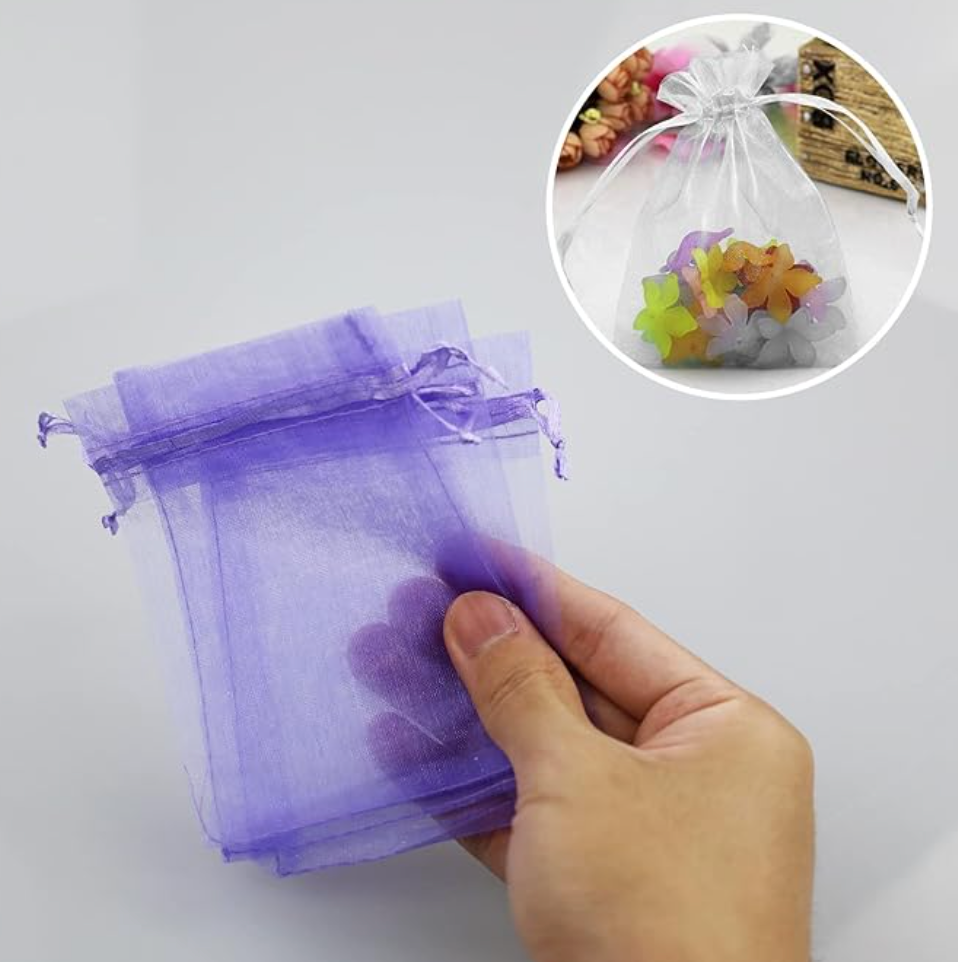 Sacos organza lavanda (pack 10) %