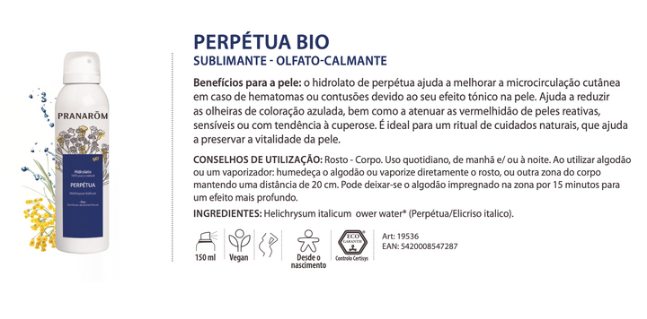 Hidrolato Perpétua Helichrysum italicum | Spray 150ml