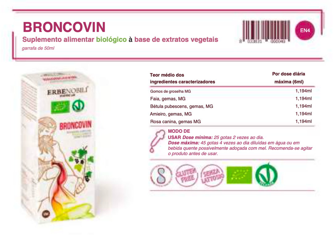 Suplemento Natural - Sistema Respiratório | BRONCOVIN 50ML ***