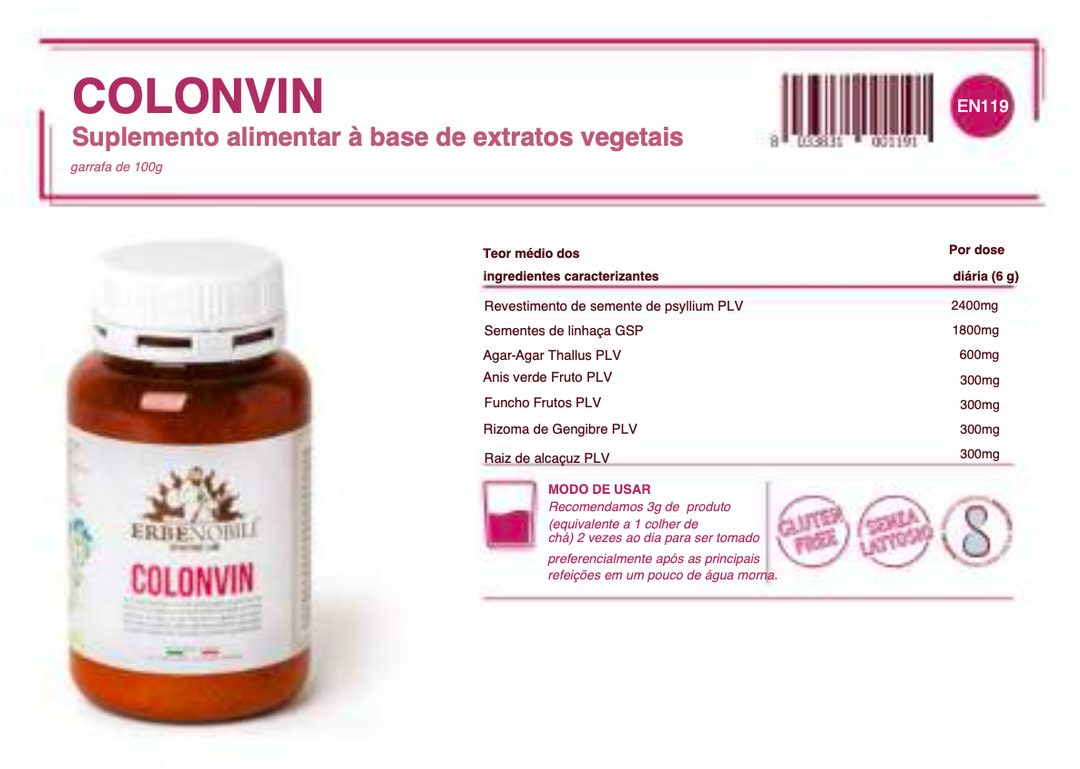 Suplemento Natural - Colon Irritiado | COLONVIN 100G