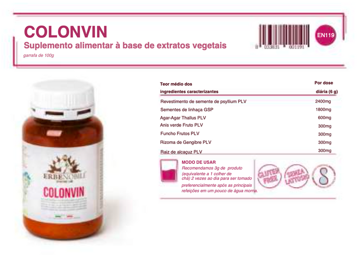 Suplemento Natural - Colon Irritiado | COLONVIN 100G