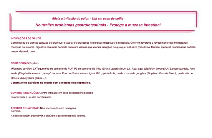 Suplemento Natural - Colon Irritiado | COLONVIN 100G