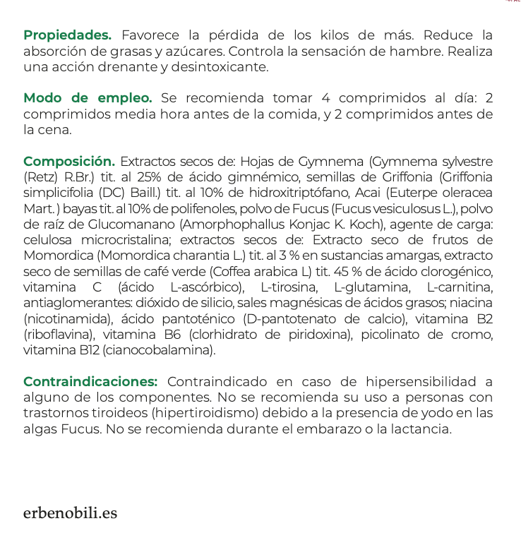 Suplemento Natural - Controlo Peso | CONTROKAL 60cps