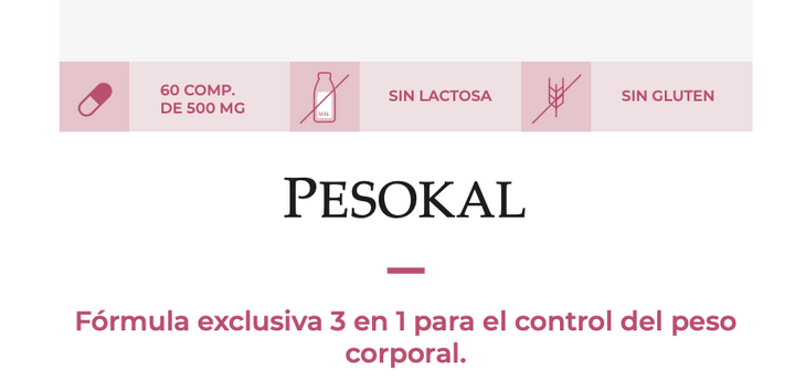 Suplemento Natural: Programa Controlo Peso | PESOKAL 60Cps