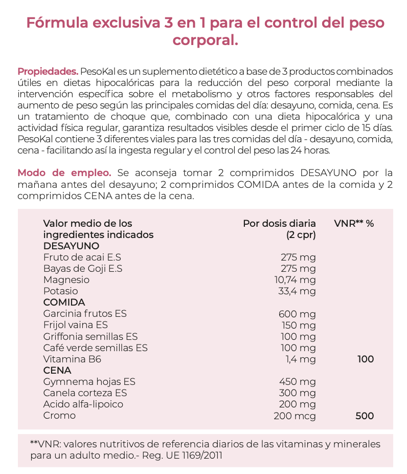 Suplemento Natural: Programa Controlo Peso | PESOKAL 60Cps