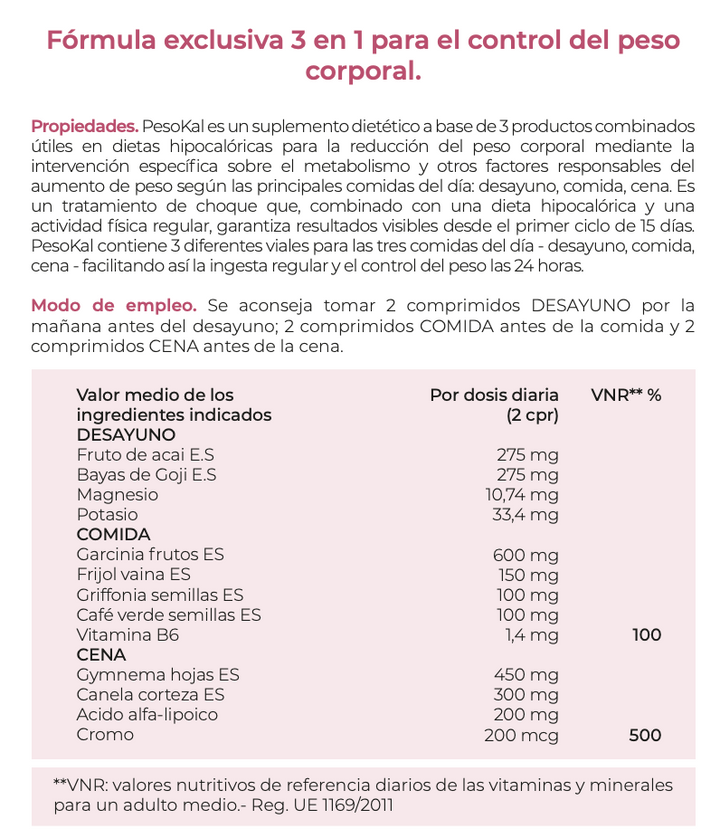 Suplemento Natural: Programa Controlo Peso | PESOKAL 60Cps