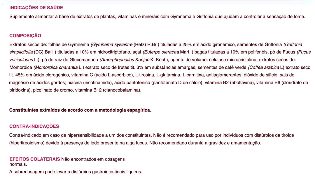 Suplemento Natural - Controlo Peso | CONTROKAL 60cps