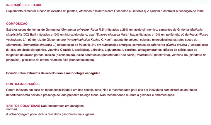 Suplemento Natural - Controlo Peso | CONTROKAL 60cps