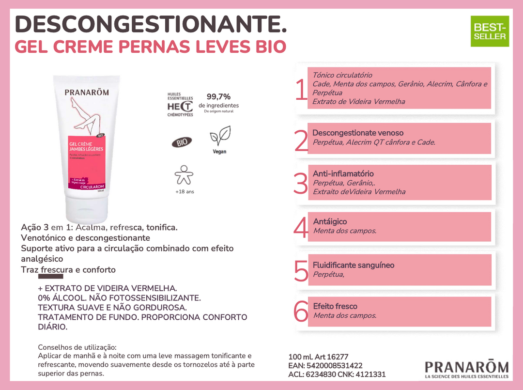 Gel Creme circulação100ml (bio) | Pernas Pesadas