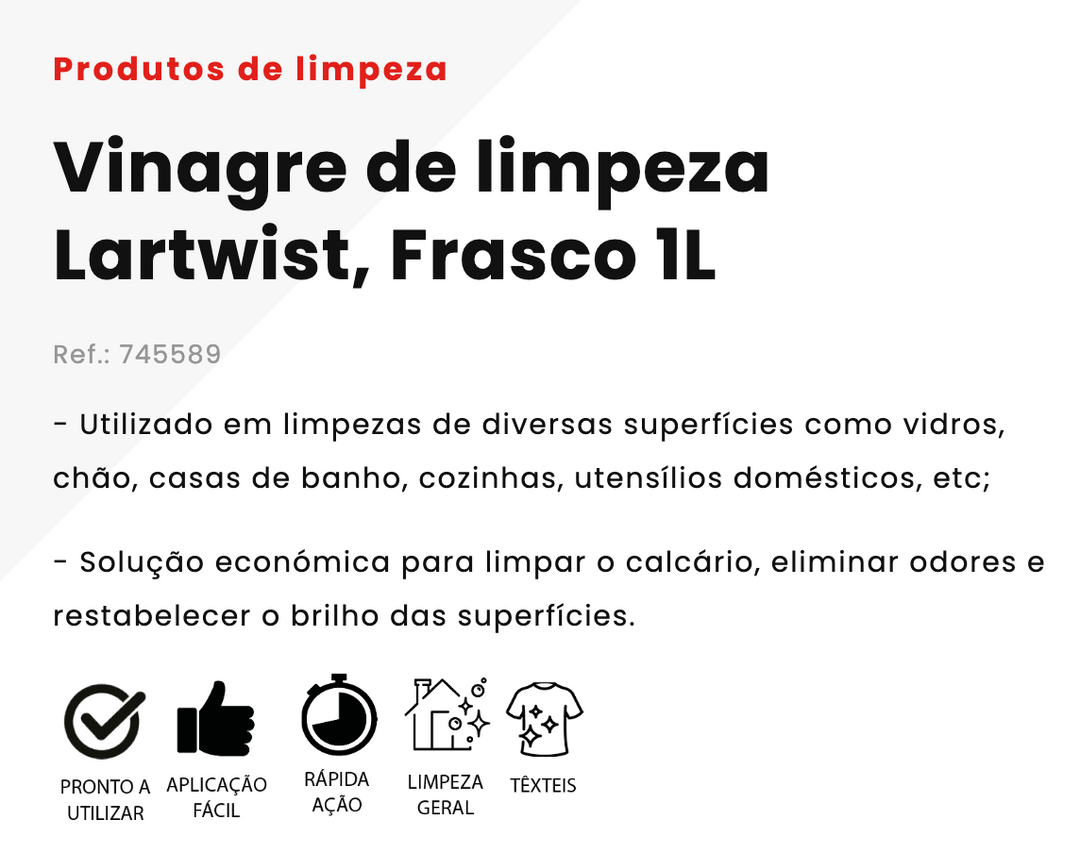 Vinagre de Álcool / Limpeza 1lt