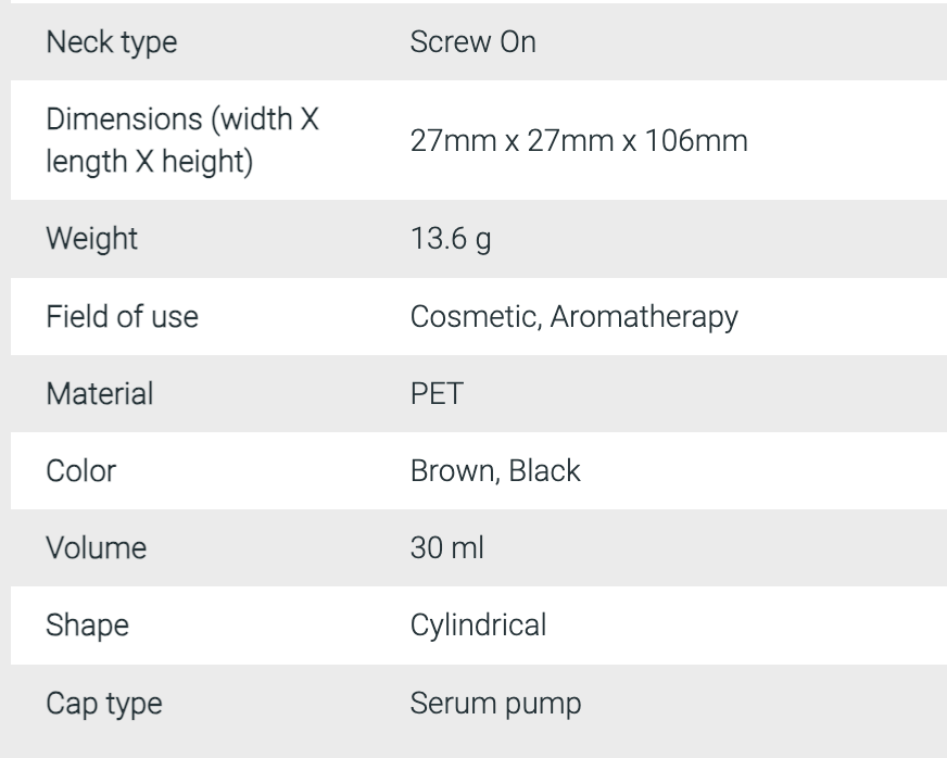 Frasco creme PET | Ambar pump 30ml ***
