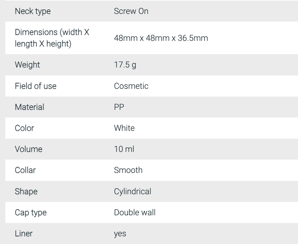 Boião 10ml Branco c/tampa (pack 3) ***