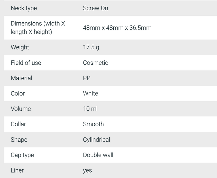 Boião 10ml Branco c/tampa (pack 3) ***