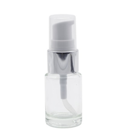 Frasco 15ml de Vidro Transparente com Bomba Doseadora.