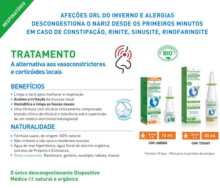 Respiratório Spray Nasal Descongestionante Bio 30ml.
