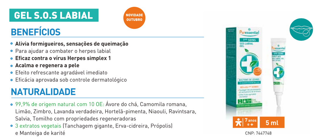 Gel S.O.S. Labial 5ml (herpes labial).