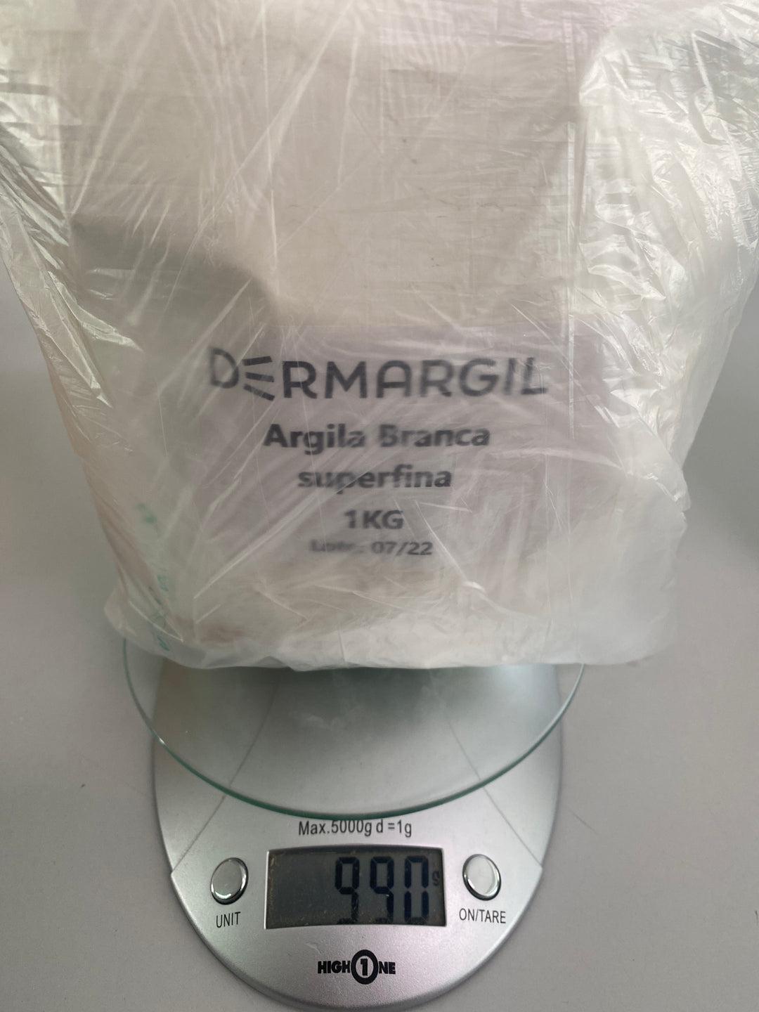 Argila Branca Superfina em Pó 1kg.