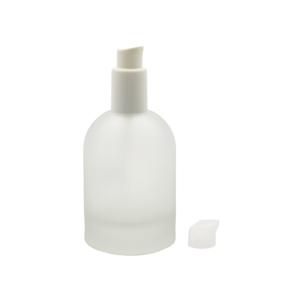 Frasco com Bomba em Vidro Fosco 100ml .
