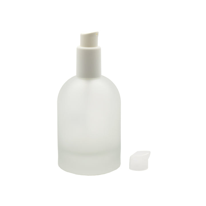 Frasco com Bomba em Vidro Fosco 100ml .