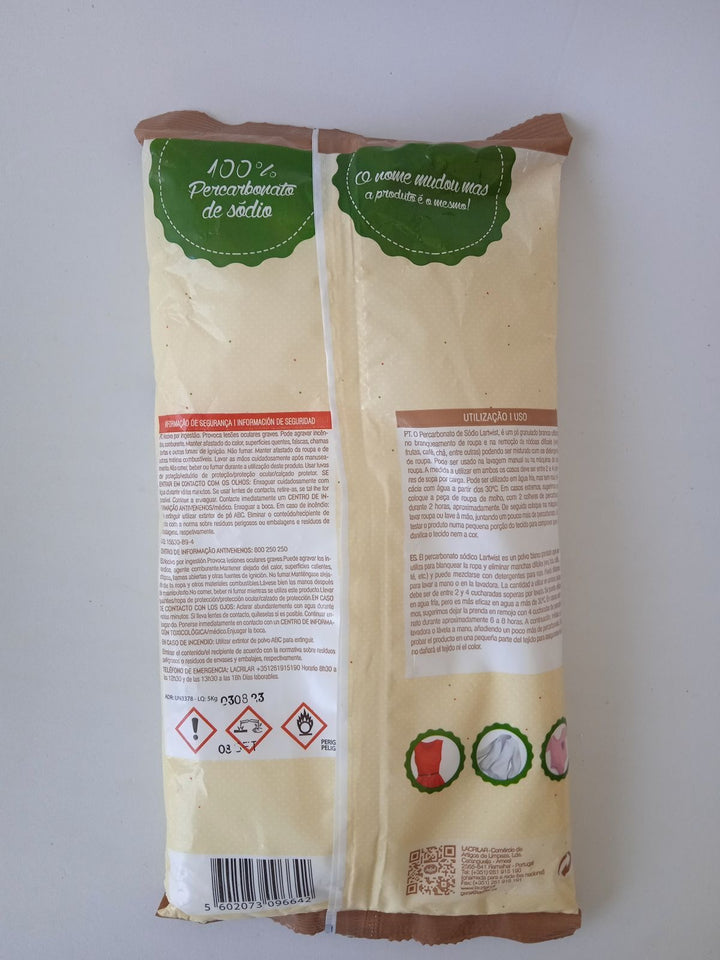 Percarbonato de Sódio Boião 800gr (Branqueador roupa)