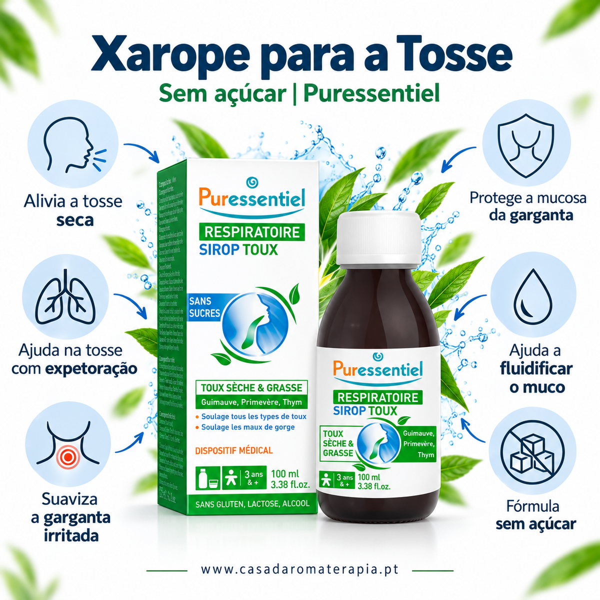 Xarope para a Tosse Sem Açúcar - Puressentiel 100 ml
