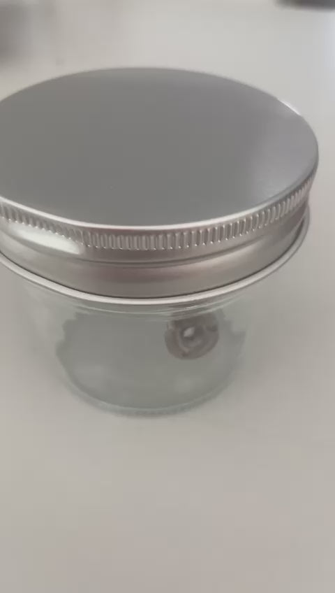 Frasco vidro para velas transparente com tampa .