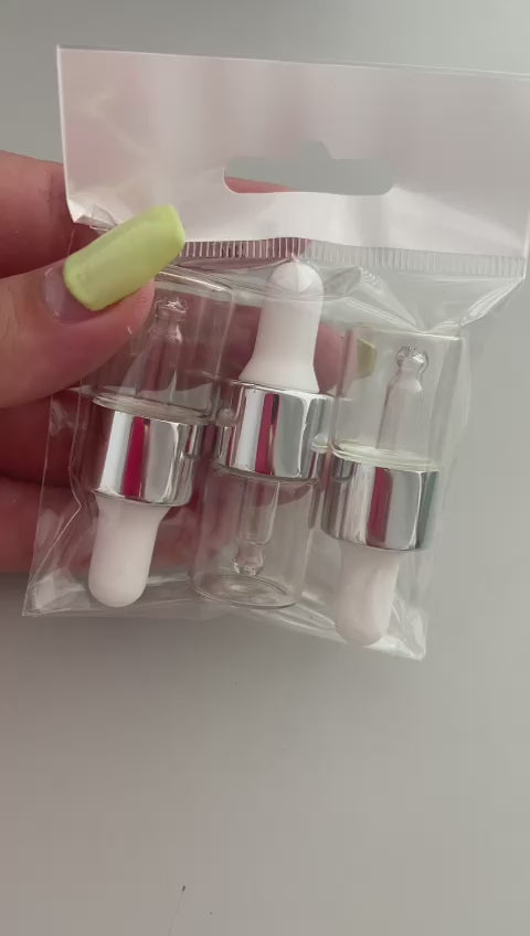 2ml bottle with transparent glass pipette (pack 3)