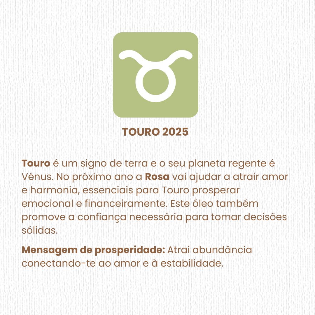 ♉ Touro (Taurus) 2025 Óleo essencial: Rosa