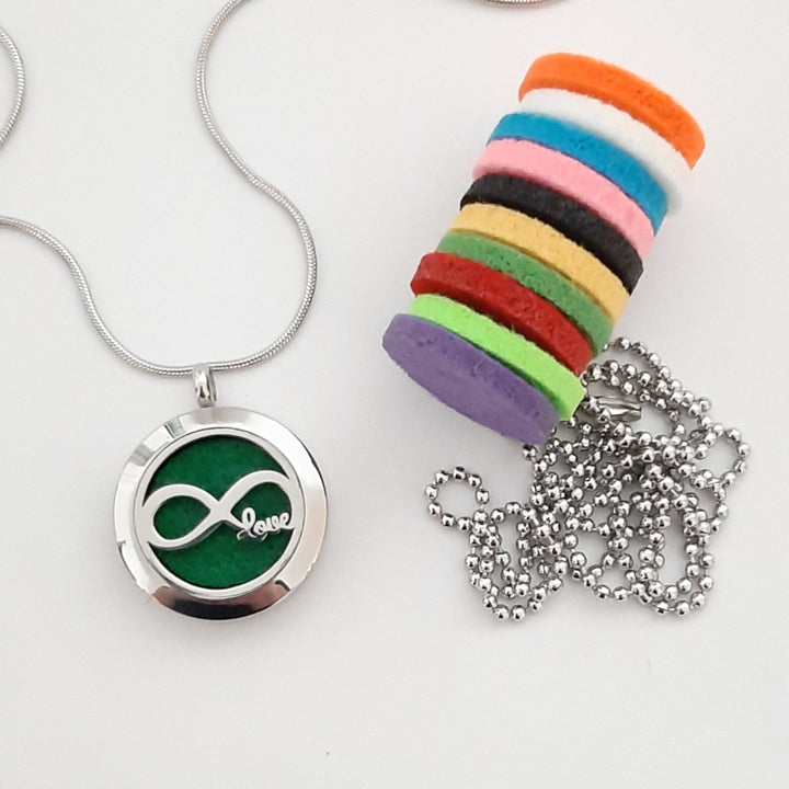 Colar Aromático para Óleos Essenciais | Amor Infinito 25mm.