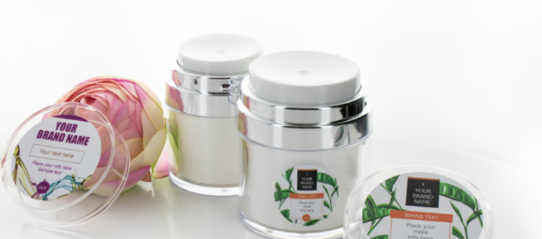 Silver white airless bottle