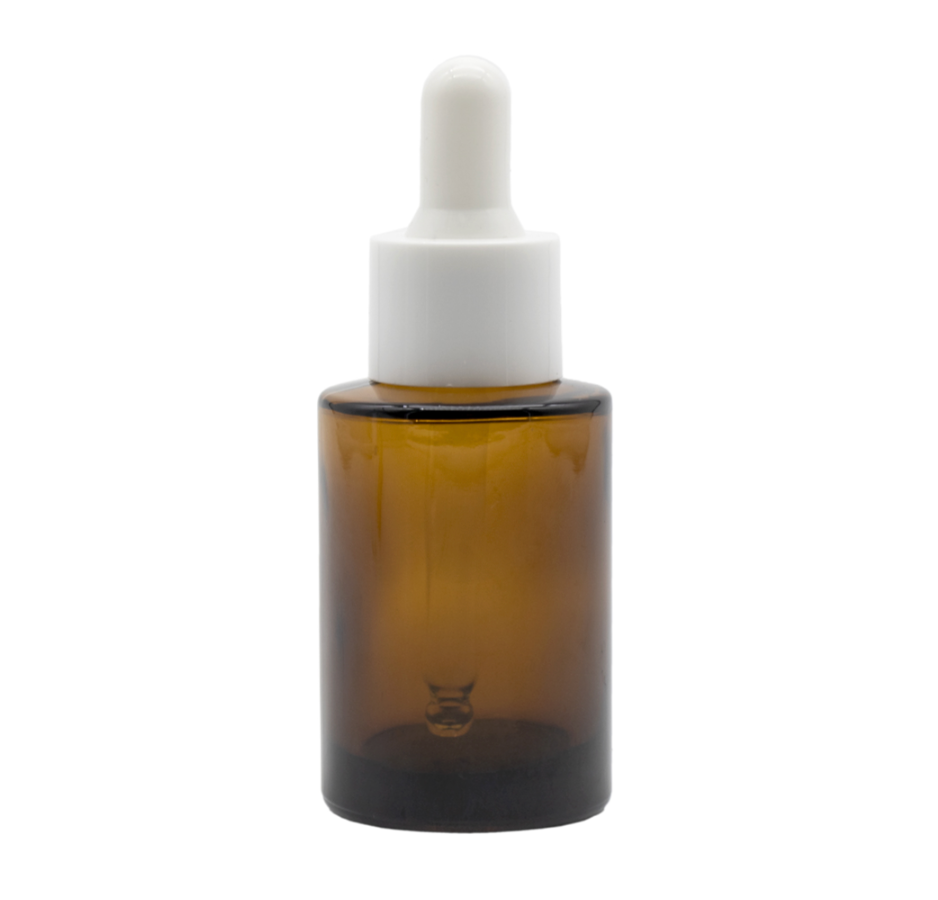 30ml glass tubular bottle with amber pipette