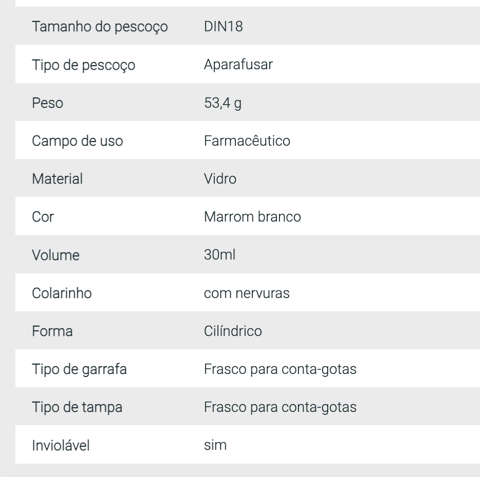 Frasco 30ml c/ Pipeta em vidro âmbar
