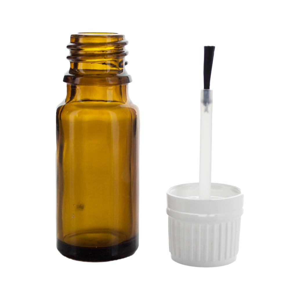 Amber Glass Bottle with Brush