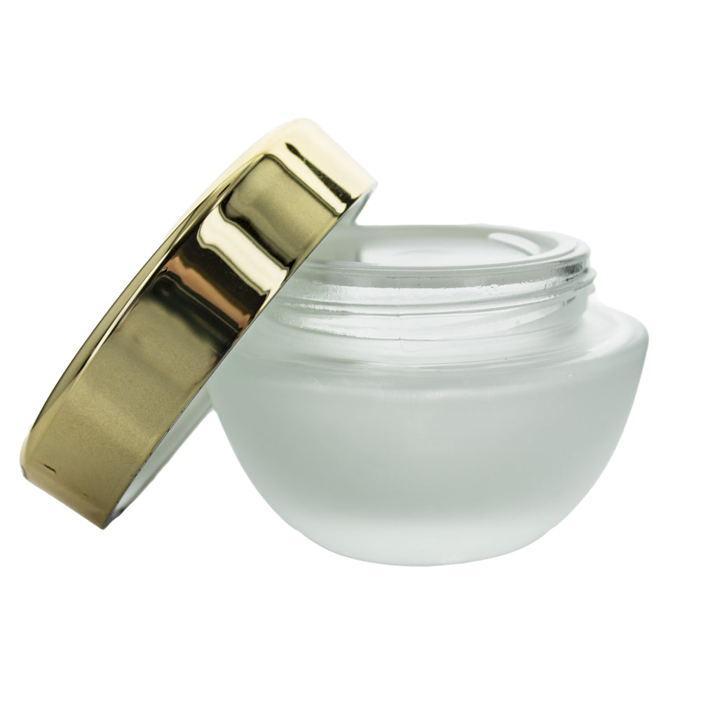Frasco Boião 50ml vidro fosco de tampa dourada