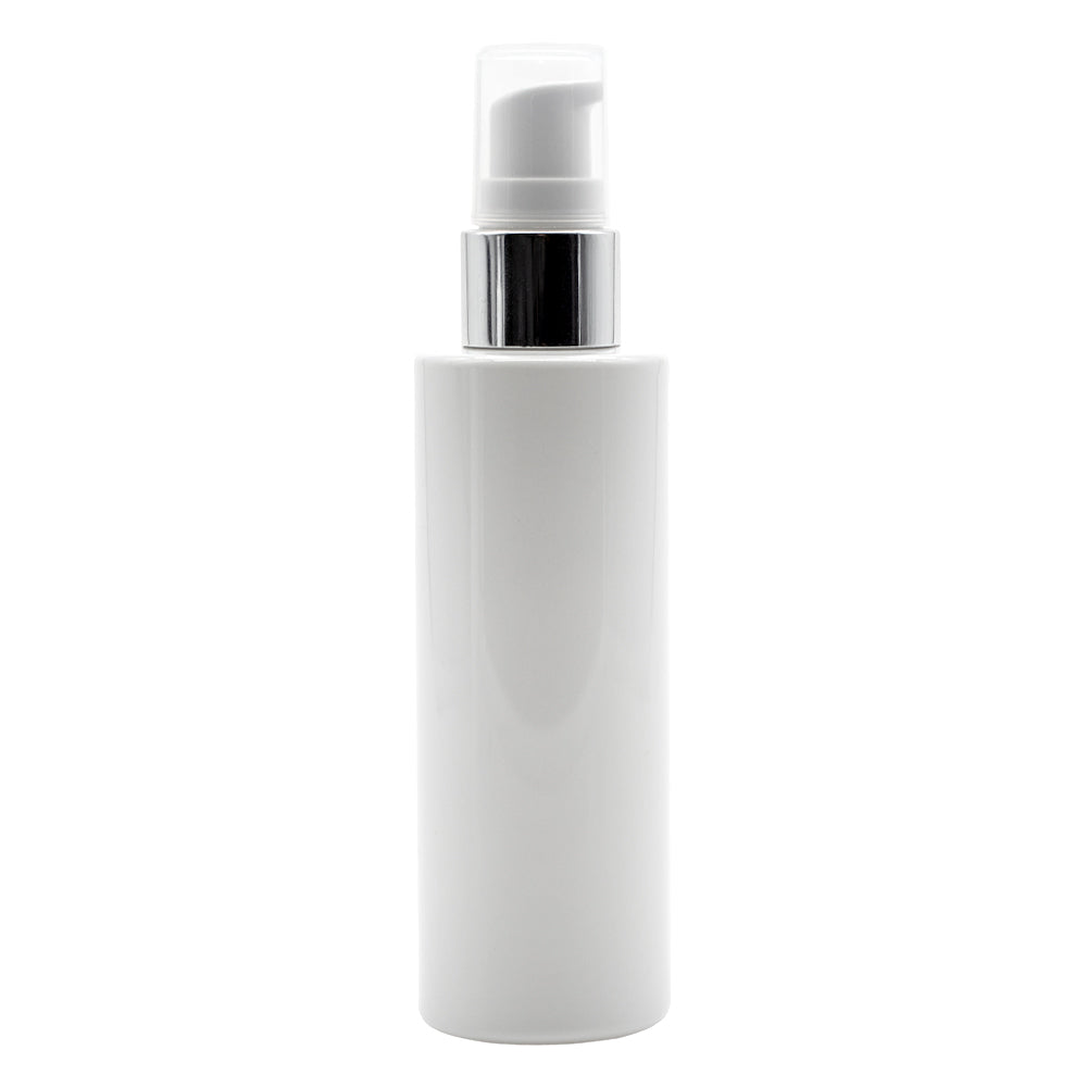 Flacon pompe blanc/argent 100ml