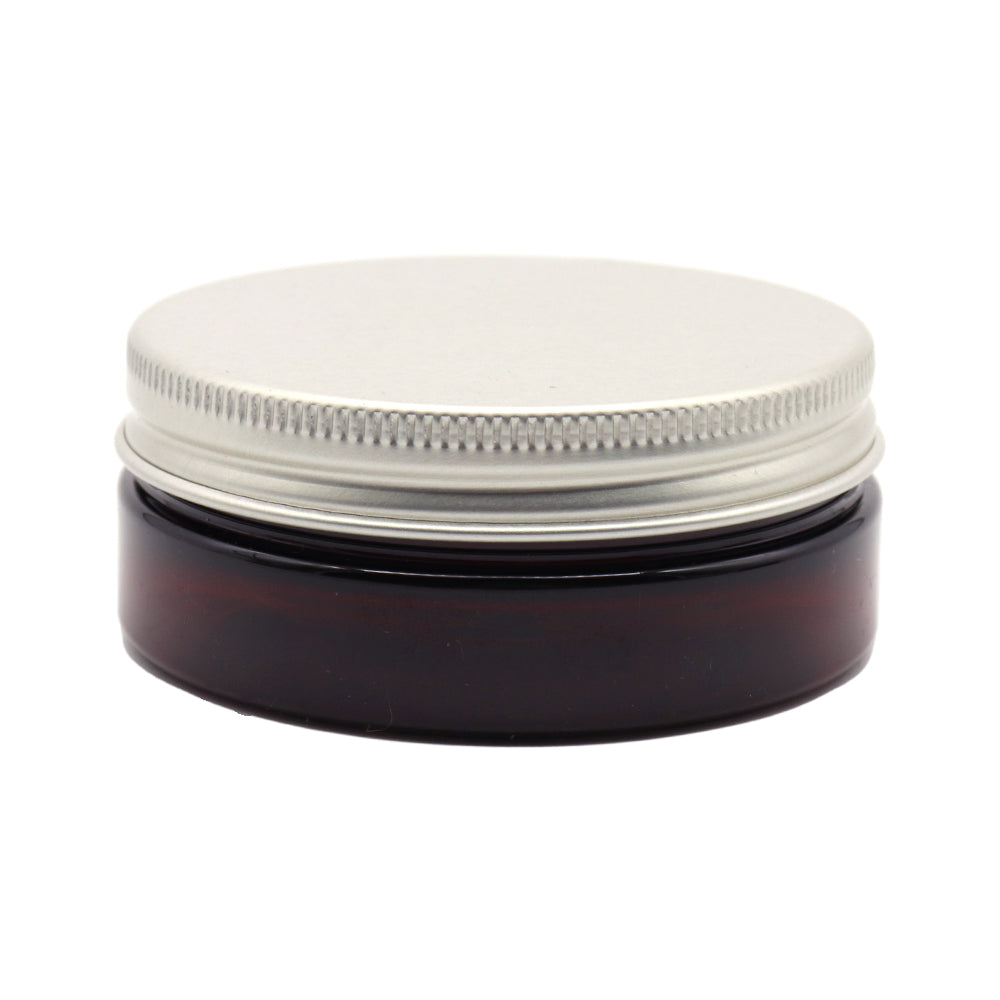 Boião ambar PET c/ tampa prata 50ml